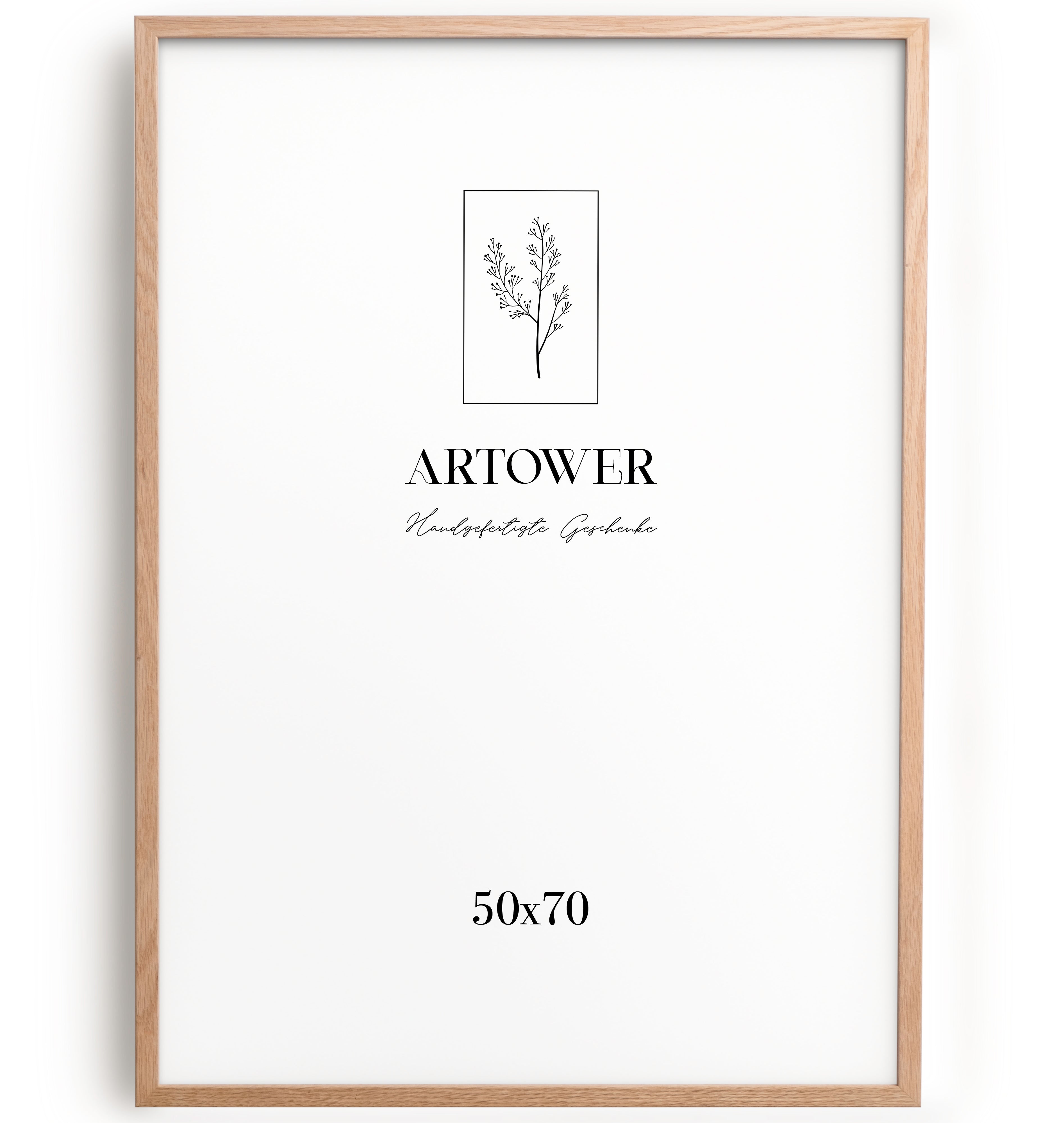 Artower® Bilderrahmen Natur Holz Eiche Dünner Rahmen