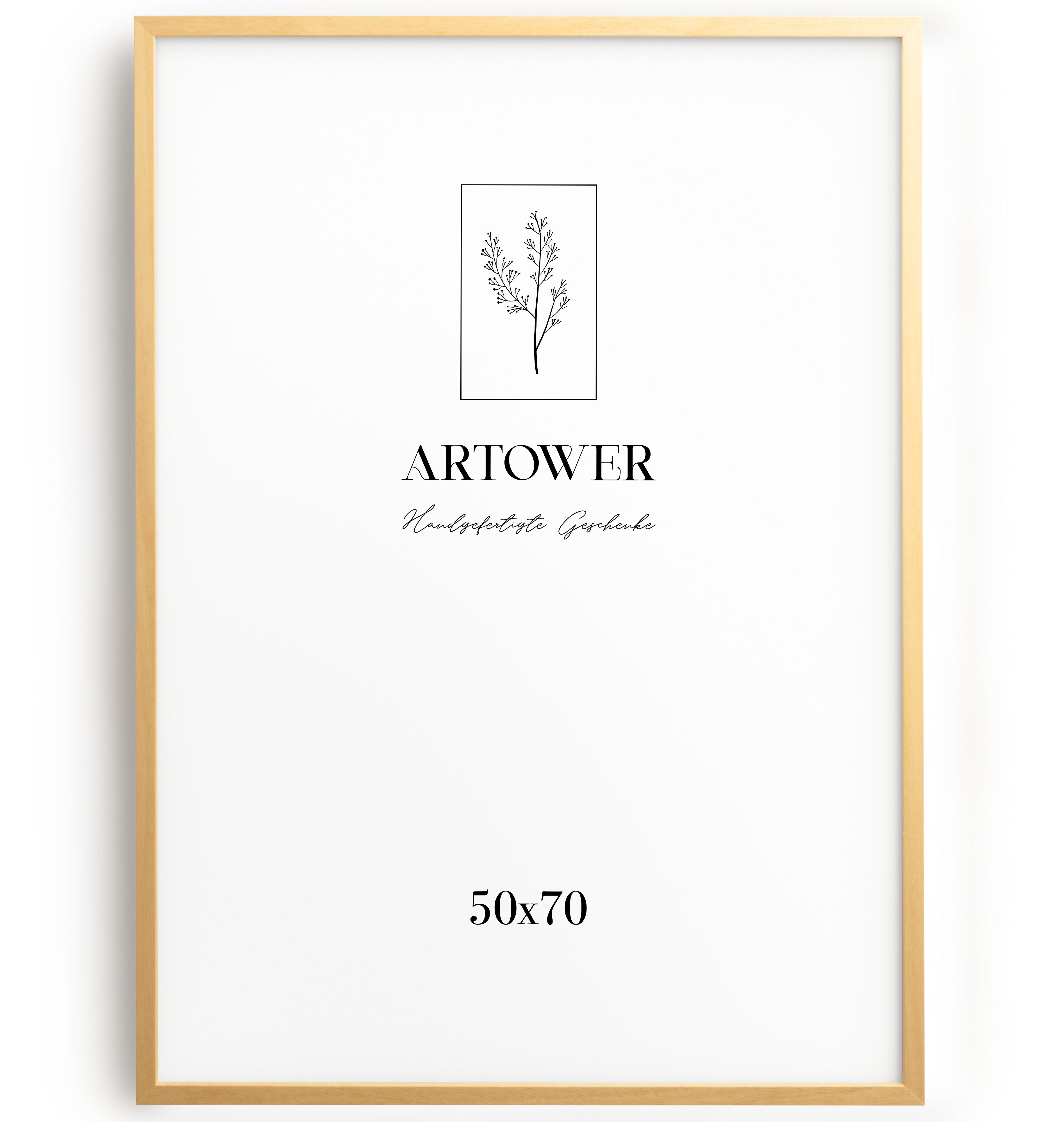 Bilderrahmen für 50 x 70 cm - Holz Natur Hell