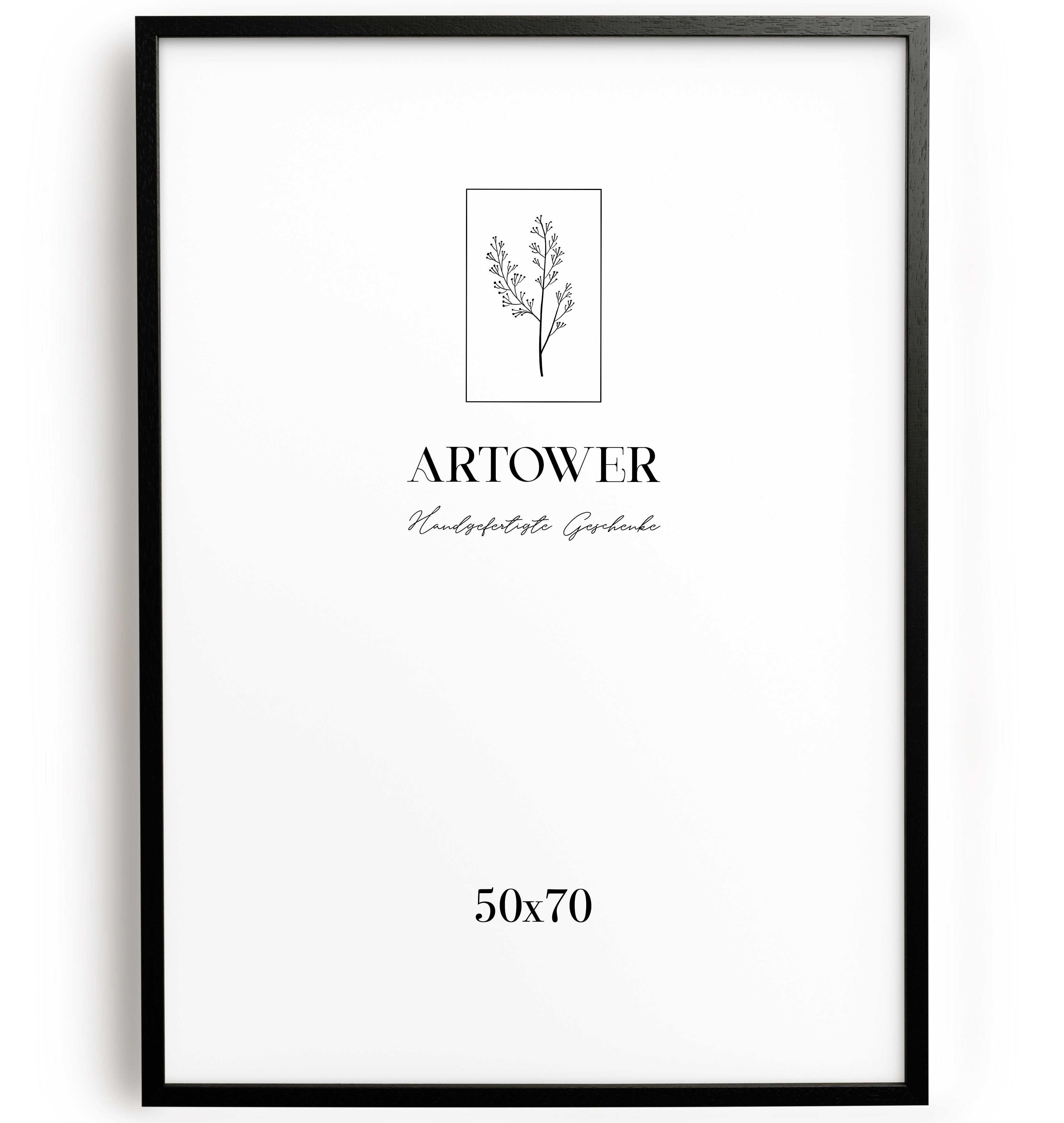 Artower® Bilderrahmen Schwarz Holz | Schwarzer Dünner Rahmen