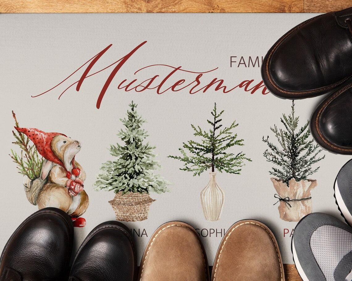 Personalisierte Fußmatte - Weihnachtsgeschenk für Familie und Nachbarn