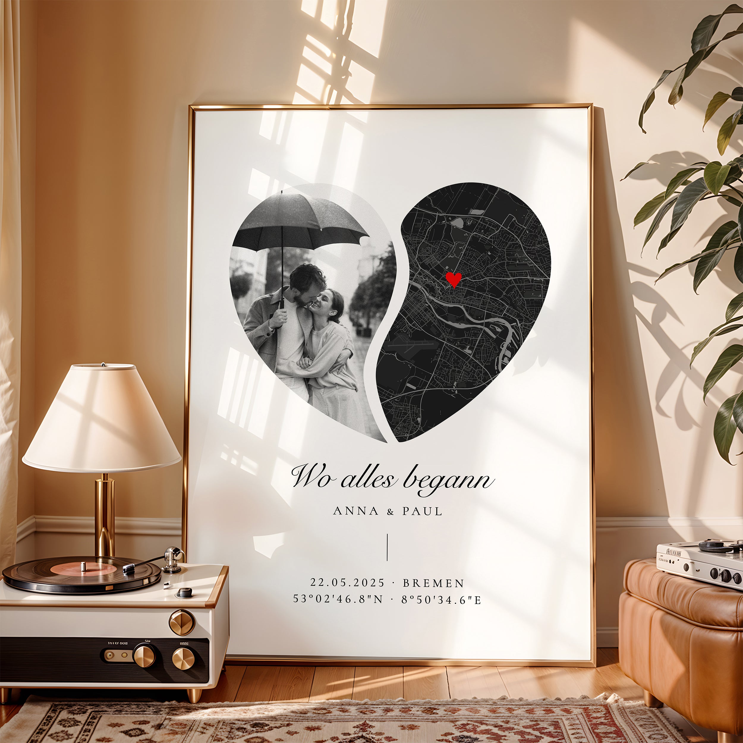 Wo alles begann Poster mit Koordinaten – Geschenk für Paar