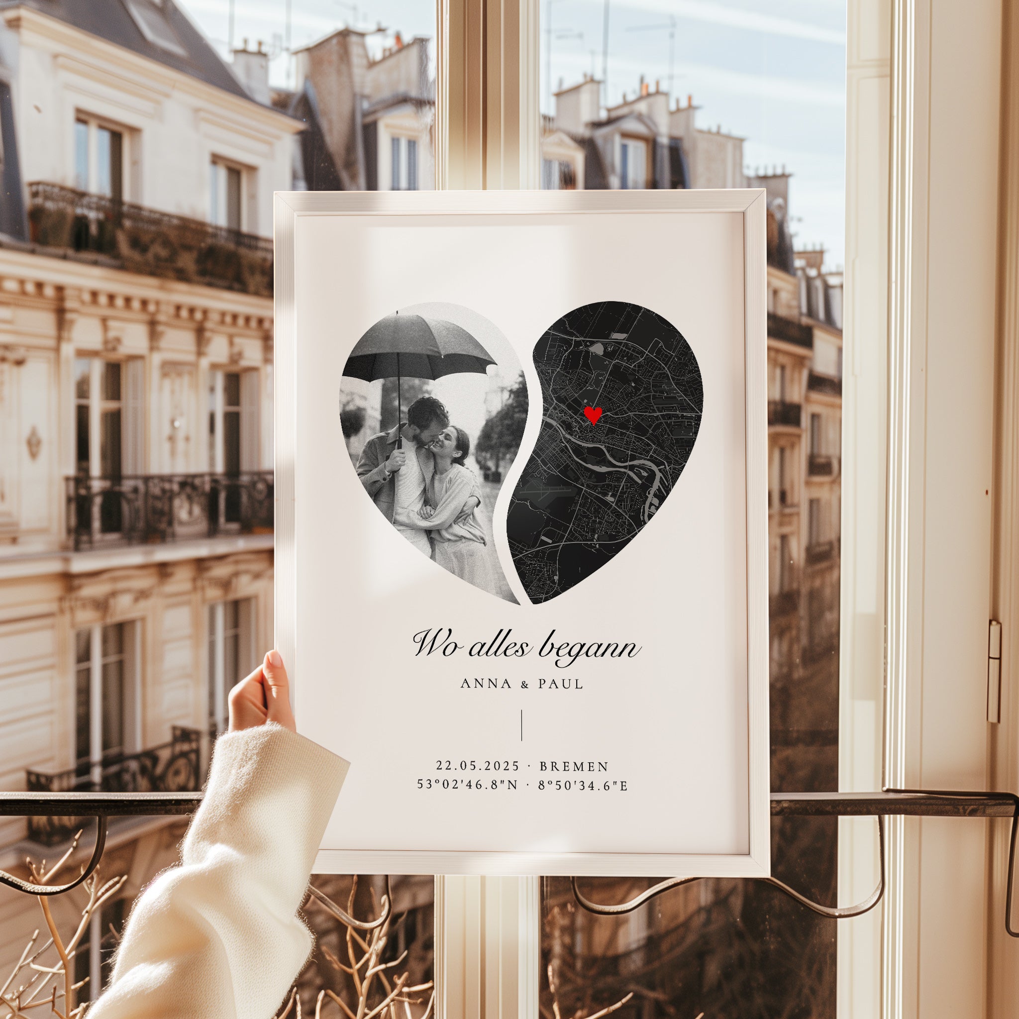 Wo alles begann Poster mit Koordinaten – Geschenk für Paar