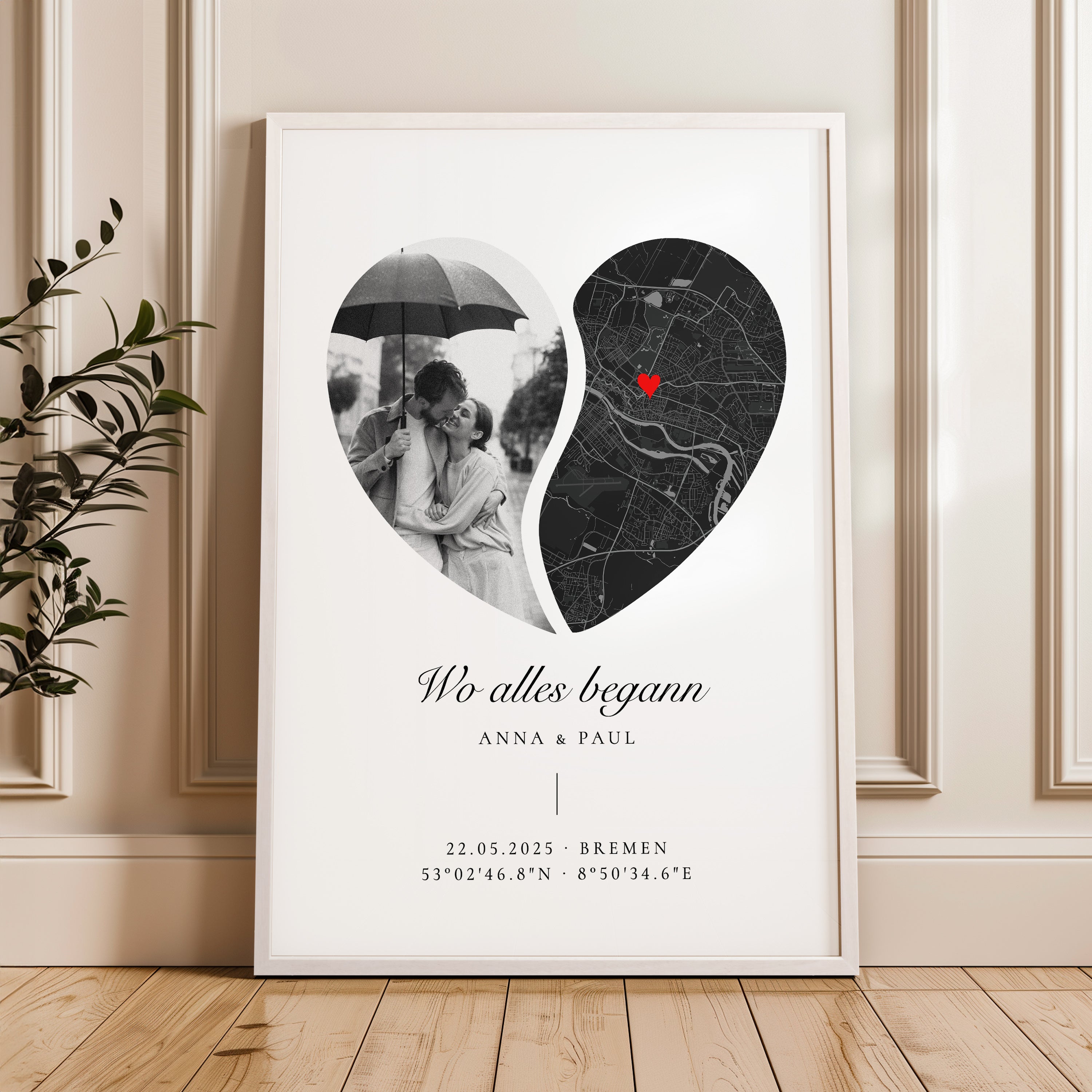 Wo alles begann Poster mit Koordinaten – Geschenk für Paar