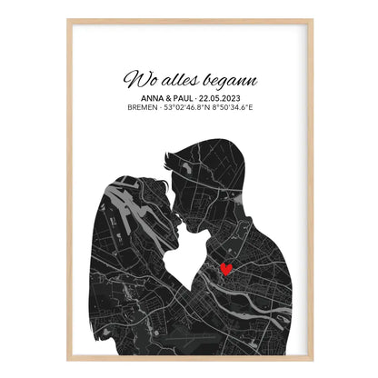 Wo alles begann Poster Liebe Stadtkarte