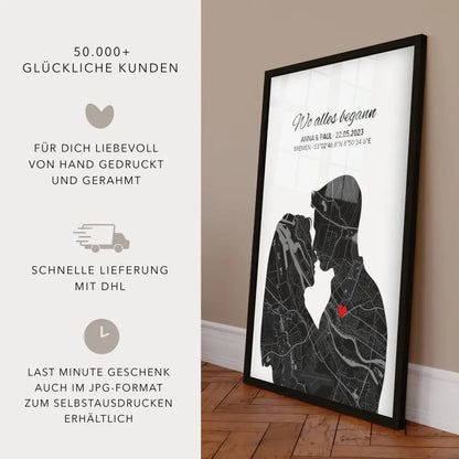 Wo alles begann Poster Liebe Stadtkarte