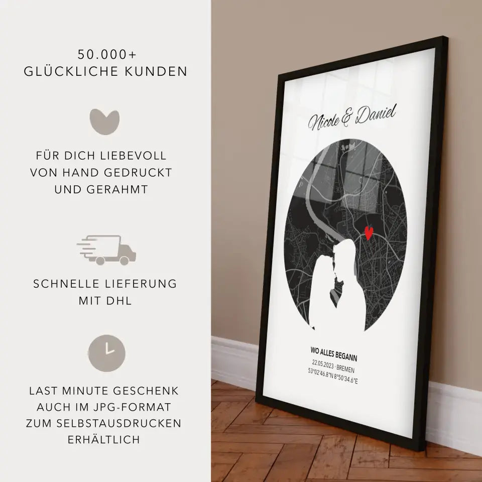 Personalisiertes Geschenk Poster Wo alles begann