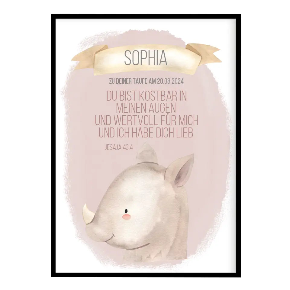 Taufgeschenk Patenkind Taufe Poster
