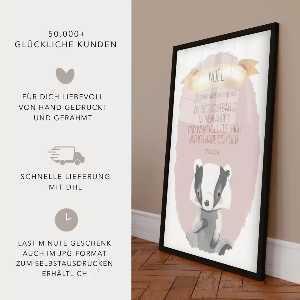 Bild zur Taufe oder Geburt personalisiert