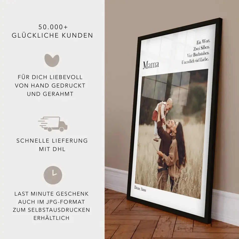 Beste Mama personalisiertes Poster mit Foto