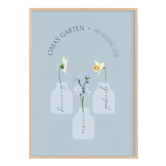 Poster Geschenk für Oma mit Blumen