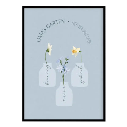 Poster Geschenk für Oma mit Blumen