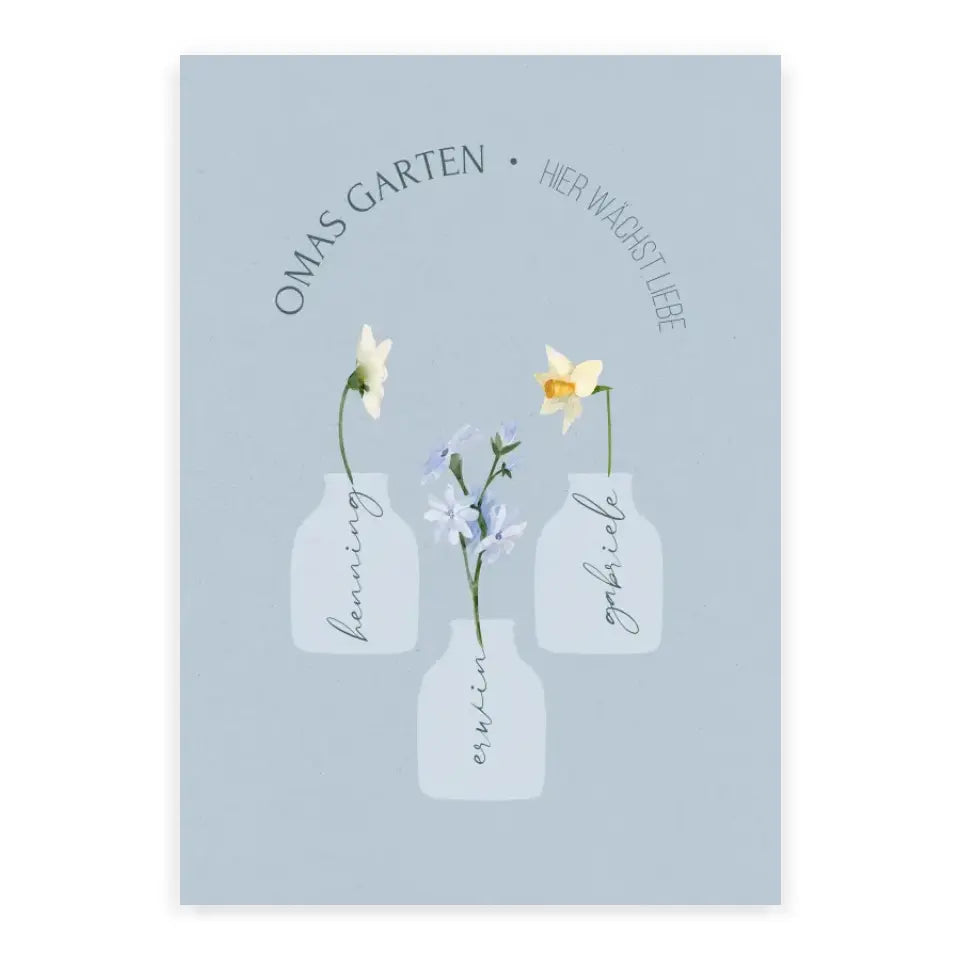 Poster Geschenk für Oma mit Blumen