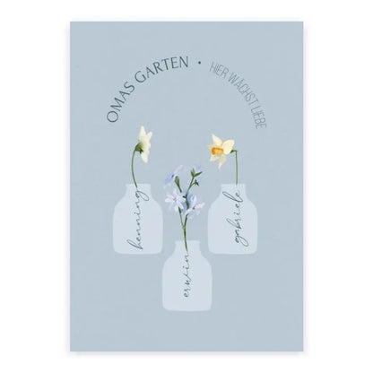 Poster Geschenk für Oma mit Blumen