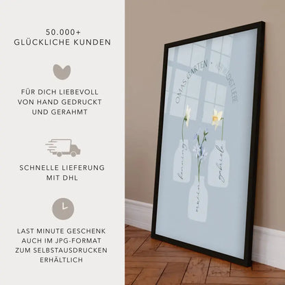 Poster Geschenk für Oma mit Blumen