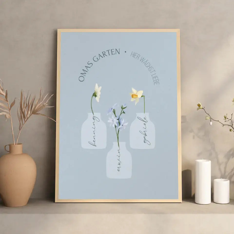 Poster Geschenk für Oma mit Blumen