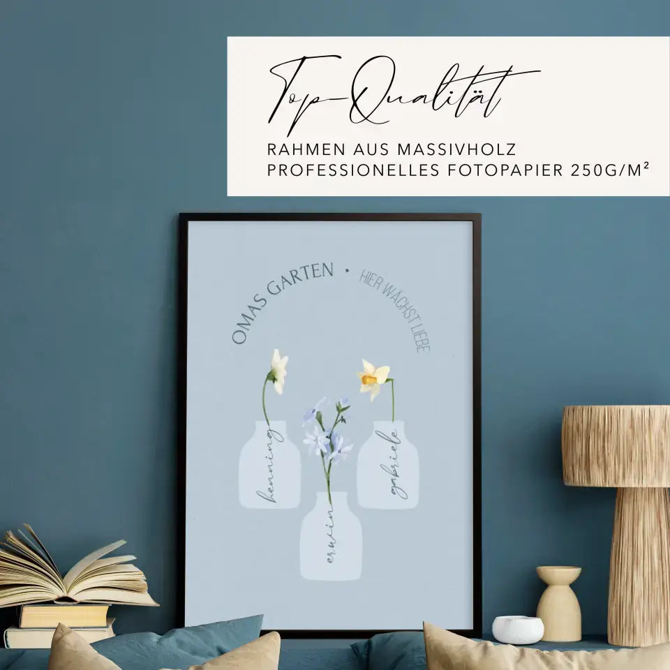 Poster Geschenk für Oma mit Blumen