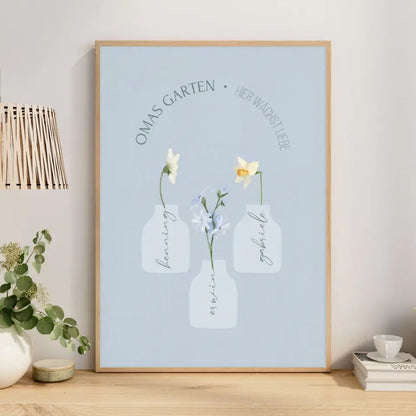 Poster Geschenk für Oma mit Blumen