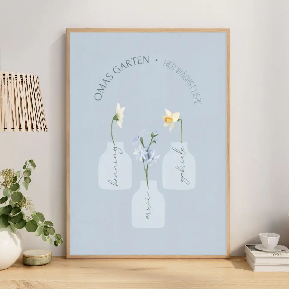 Poster Geschenk für Oma mit Blumen