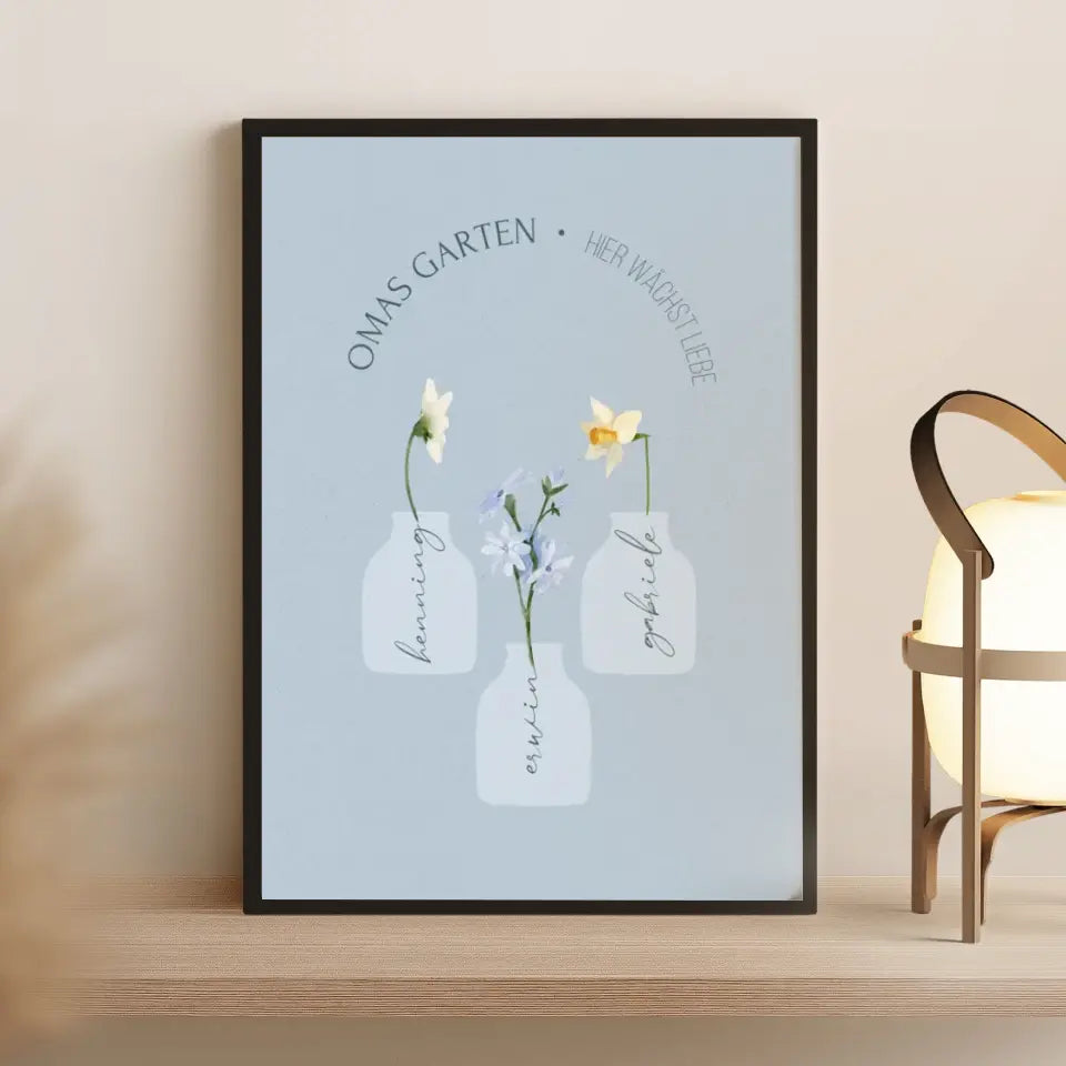 Poster Geschenk für Oma mit Blumen