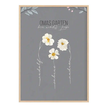 Poster Omas Garten Muttertagsgeschenk (max. 8 Blumen)