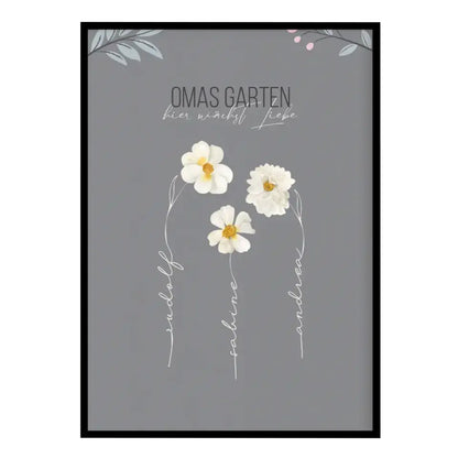 Poster Omas Garten Muttertagsgeschenk (max. 8 Blumen)