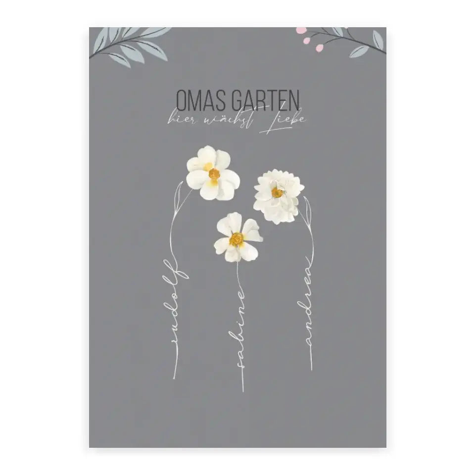 Poster Omas Garten Muttertagsgeschenk (max. 8 Blumen)