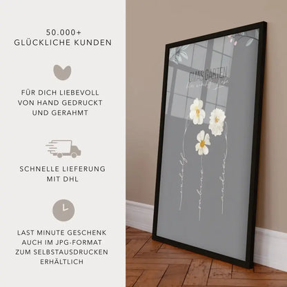 Poster Omas Garten Muttertagsgeschenk (max. 8 Blumen)