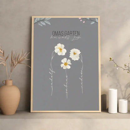 Poster Omas Garten Muttertagsgeschenk (max. 8 Blumen)