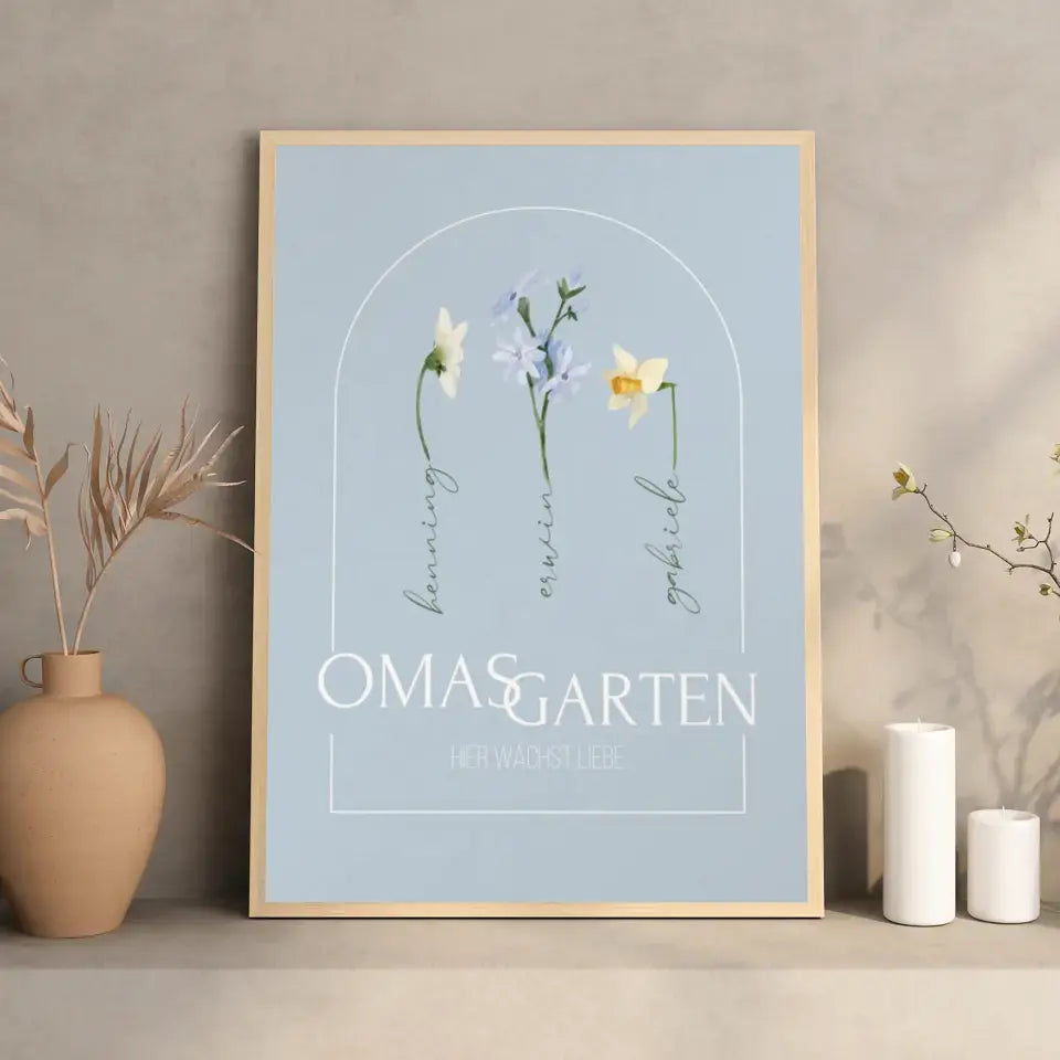 Poster Geburtstagsgeschenk für Oma (max. 5 Blumen)