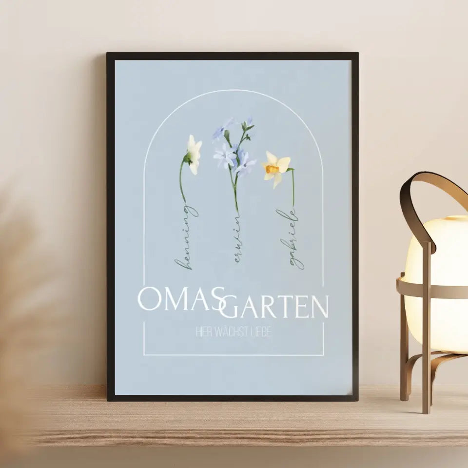 Poster Geburtstagsgeschenk für Oma (max. 5 Blumen)