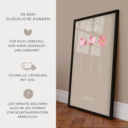 Muttertagsgeschenk für Oma - Bild Omas Garten (max. 8 Blumen)