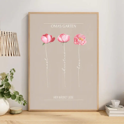 Muttertagsgeschenk für Oma - Bild Omas Garten (max. 8 Blumen)