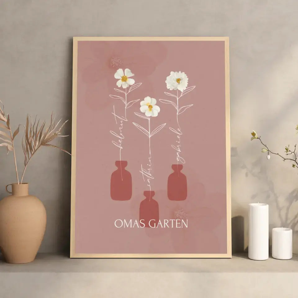 Bild Omas Garten - Geschenk für Oma zum Geburtstag (max. 8 Blumen)