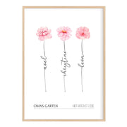 Poster Personalisiertes Geschenk für Oma zum Muttertag (max. 8 Blumen)