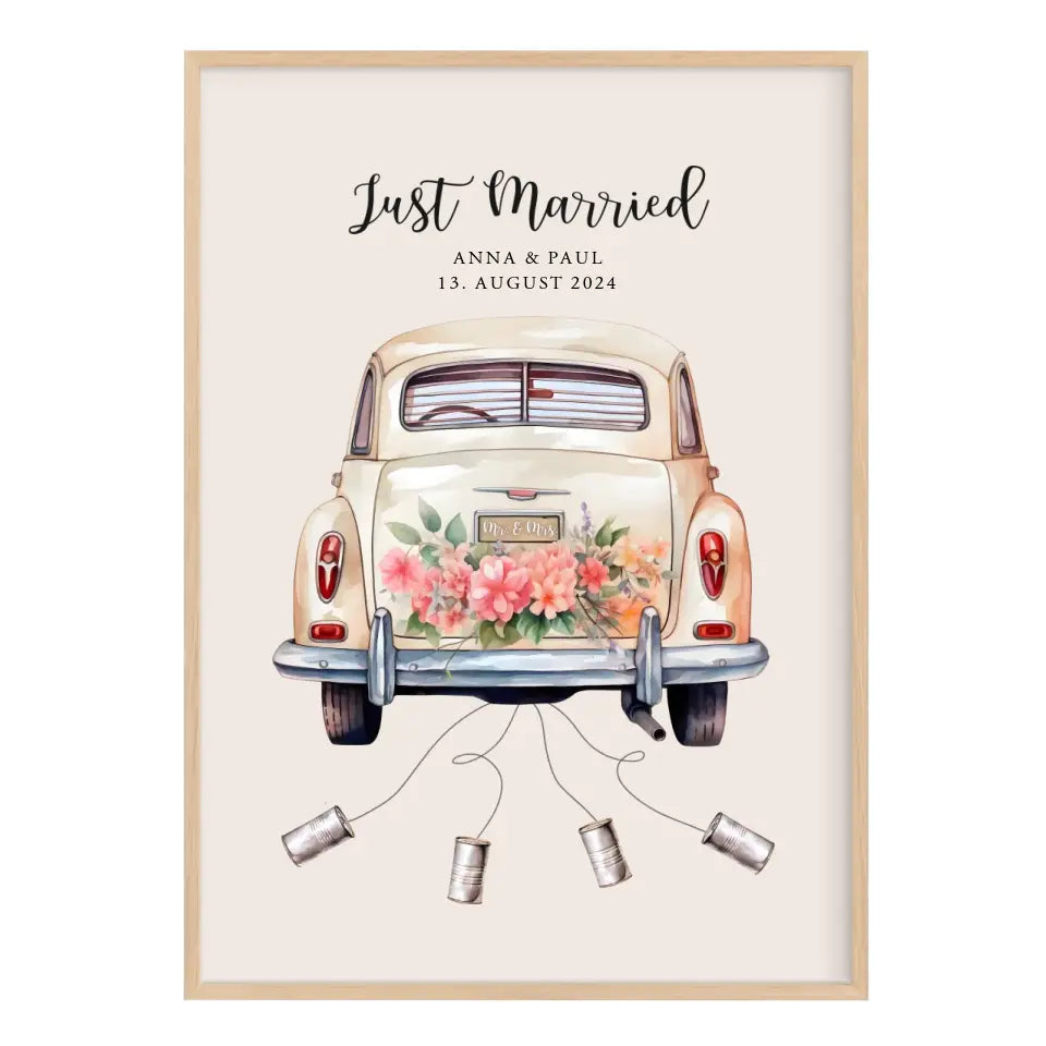 Geldgeschenk Hochzeit Poster Just Married