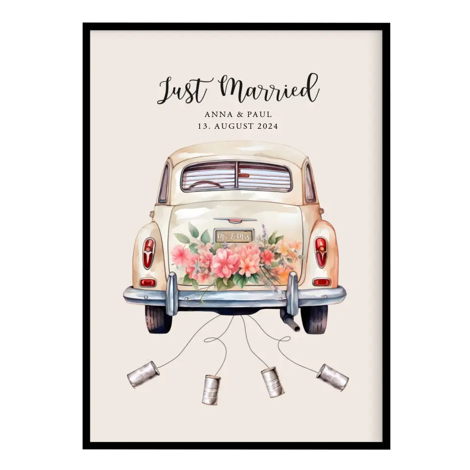 Geldgeschenk Hochzeit Poster Just Married