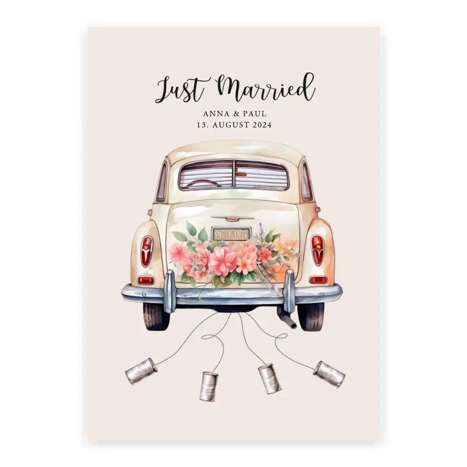 Geldgeschenk Hochzeit Poster Just Married