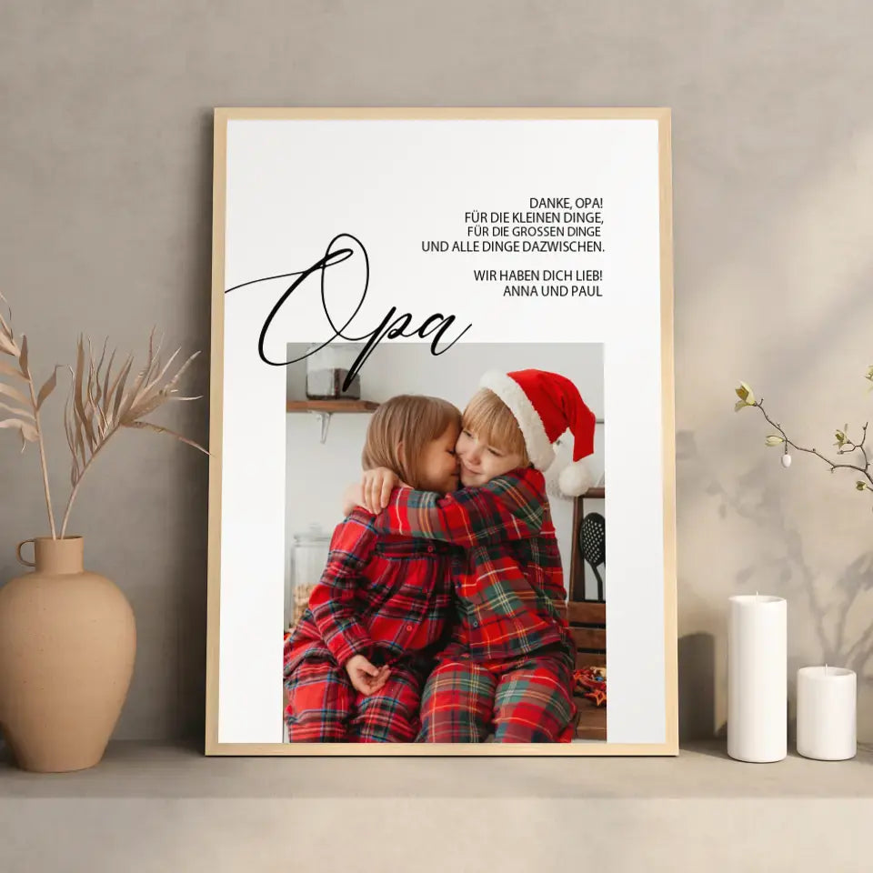 Geschenk für Opa Personalisiertes Foto Poster