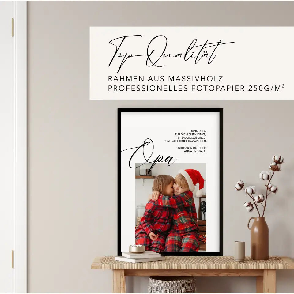 Geschenk für Opa Personalisiertes Foto Poster