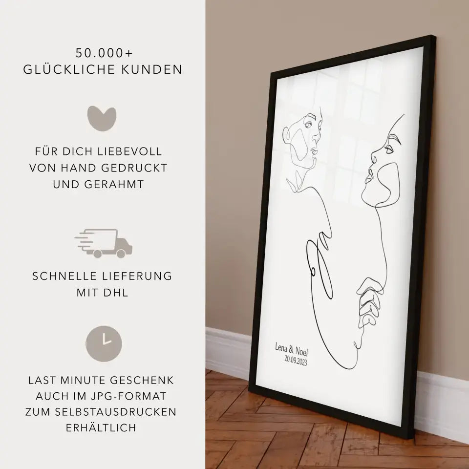 Personalisiertes JA Poster Geschenk für Brautpaar zur Hochzeit