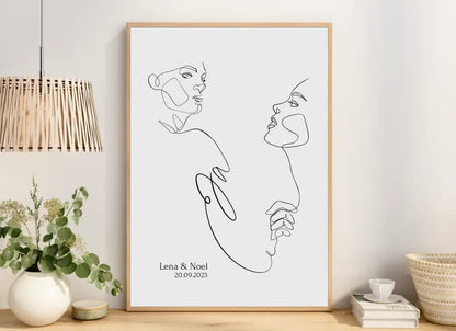 Personalisiertes JA Poster Geschenk für Brautpaar zur Hochzeit