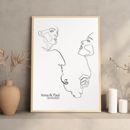 Hochzeitsgeschenk Poster "You and Me" personalisiert mit Namen und Datum