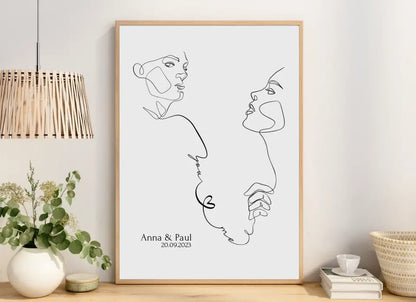 Hochzeitsgeschenk Poster "You and Me" personalisiert mit Namen und Datum