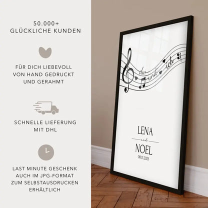 Du und ich personalisiertes Poster Musiker Hochzeit Geschenk mit Namen