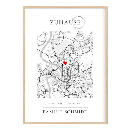 Zuhause Poster Koordinaten Bild personalisiert