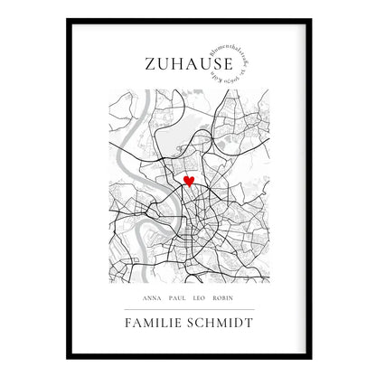 Zuhause Poster Koordinaten Bild personalisiert