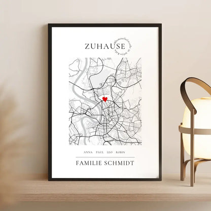 Zuhause Poster Koordinaten Bild personalisiert