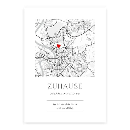 Zuhause Poster Einweihungsgeschenk Haus