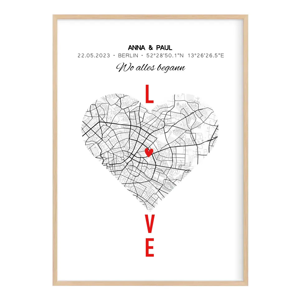 LOVE Poster Hochzeitstag Geschenk Mann