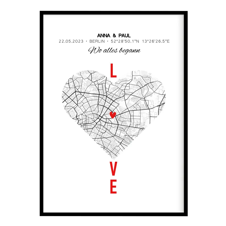 LOVE Poster Hochzeitstag Geschenk Mann